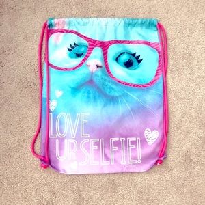 Justice Drawstring Bag LOVE UR SELFIE!